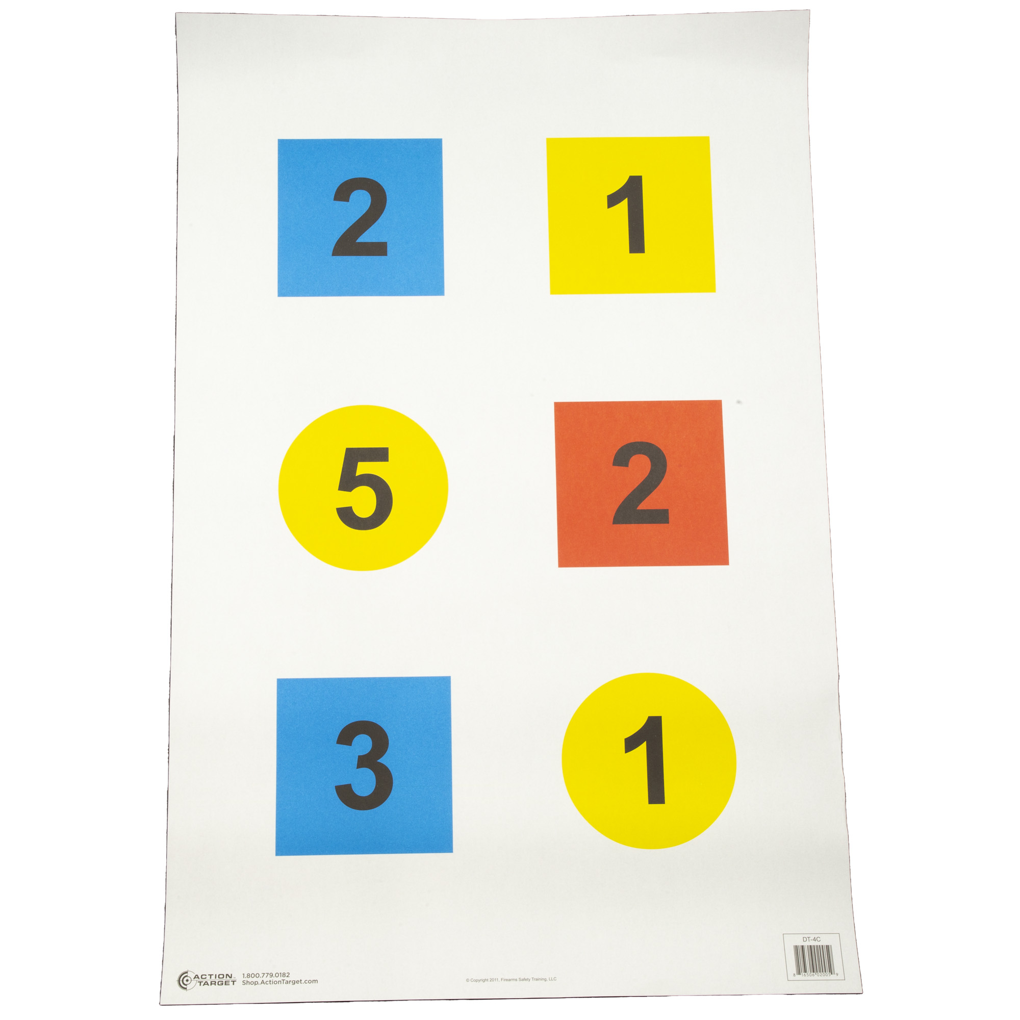 Action Target DT4C100 Training Discretionary Command Circle/Square Paper 23" x 35" Multi-Color 100 Per Box