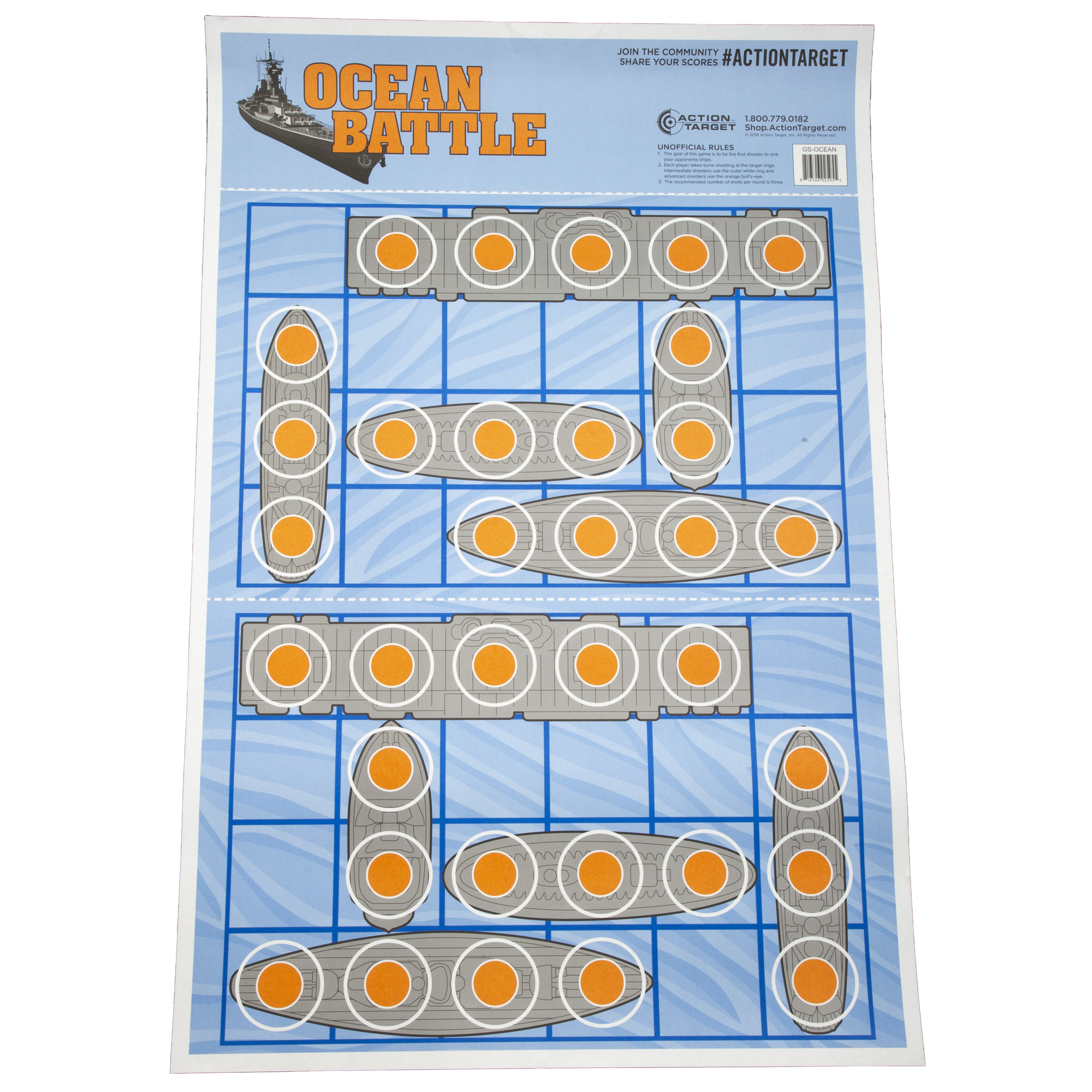 Action Target GSOCEAN100 Entertainment  Ships Paper Hanging 23" x 35" Blue/Red 100 Per Box