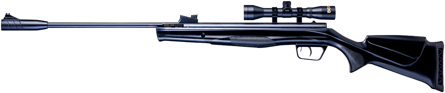 Beeman 10616GP Sportsman Combo Gas Ram 177 Pellet 1rd, Black, Fixed Synthetic Stock, Fiber Optic Sights, 4x32mm Scope