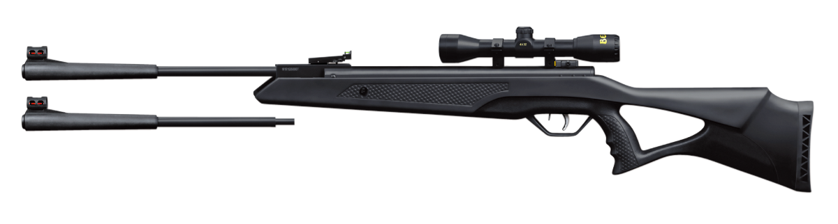 Beeman 10611 Longhorn II Combo Spring Piston 22 1rd Shot Black Black Receiver Black Fixed Thumbhole with Pistol Grip Stock Scope 4x32mm