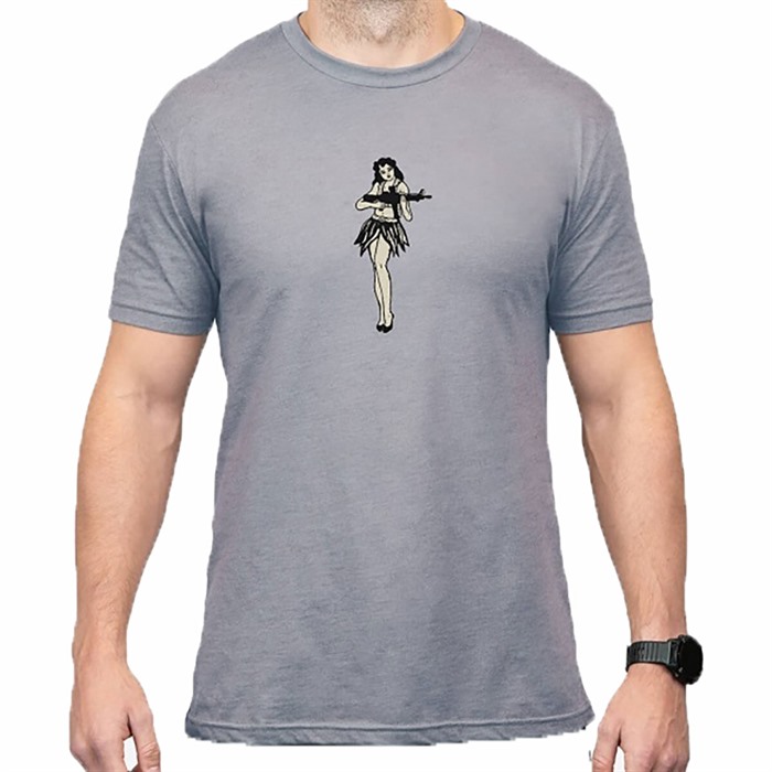 HULA GIRL CVC T-SHIRT STONE GRAY HEATHER X-LARGE