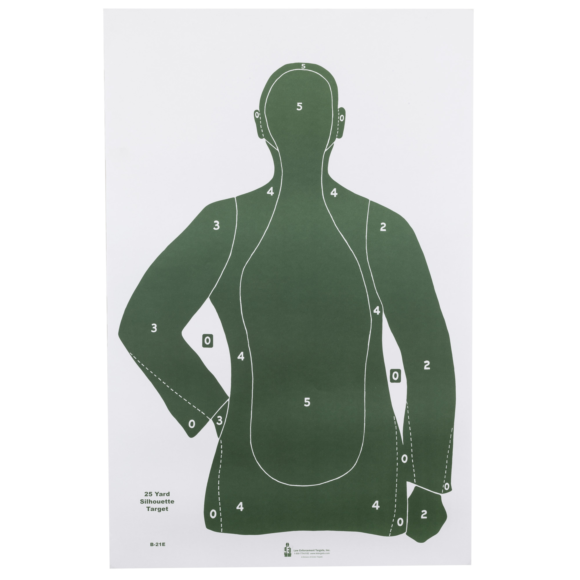 Action Target B21EGREEN100 Qualification  Silhouette Paper Hanging 23" x 35" Green 100 Per Box