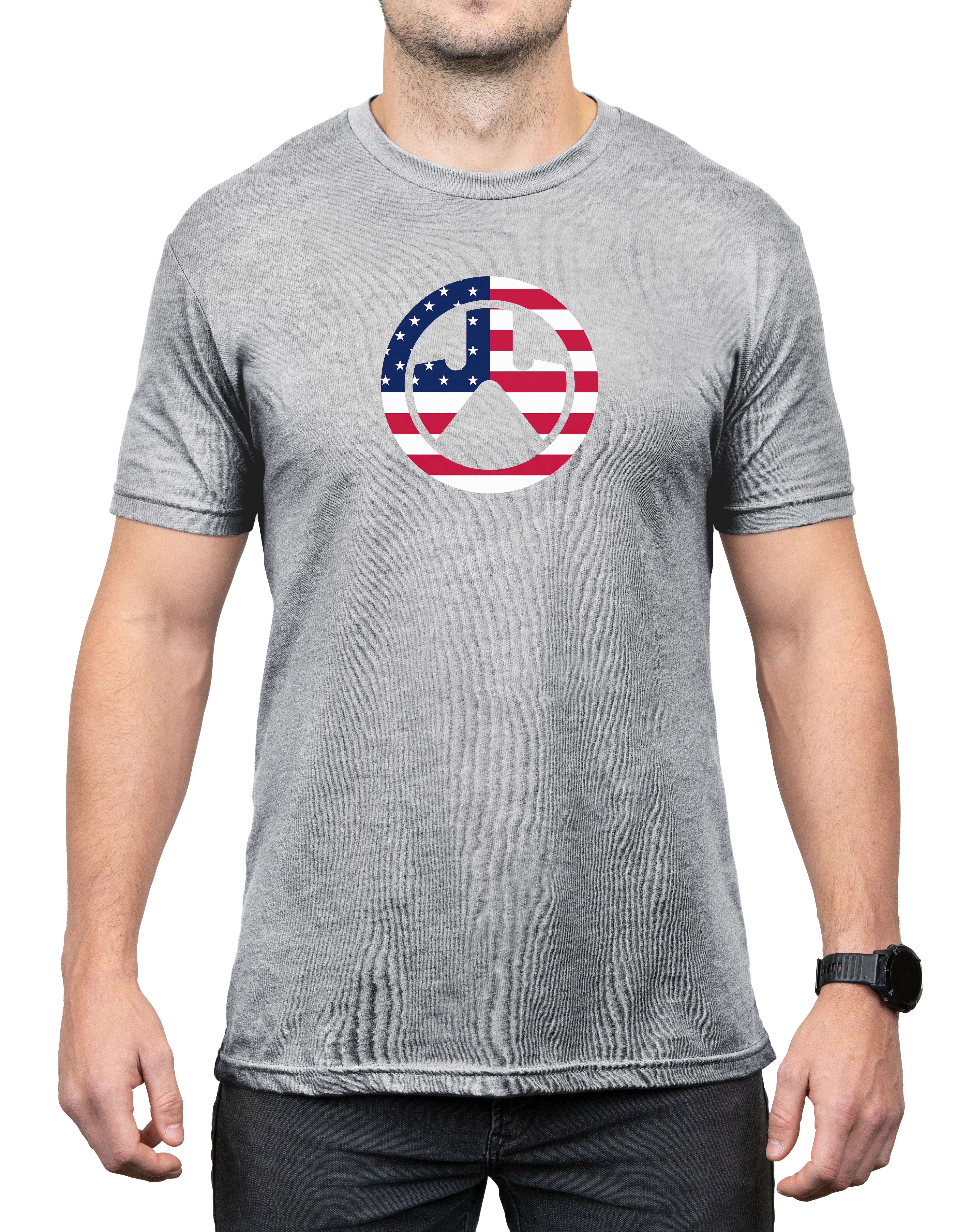 Magpul MAG1281030L  Independence Icon Athletic Gray Heather Cotton/Polyester Short Sleeve Large