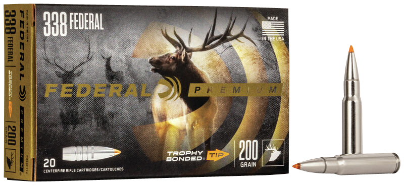 Federal 338 Cal 200gr Trophy Bonded Tip Bullets 50 Per Box