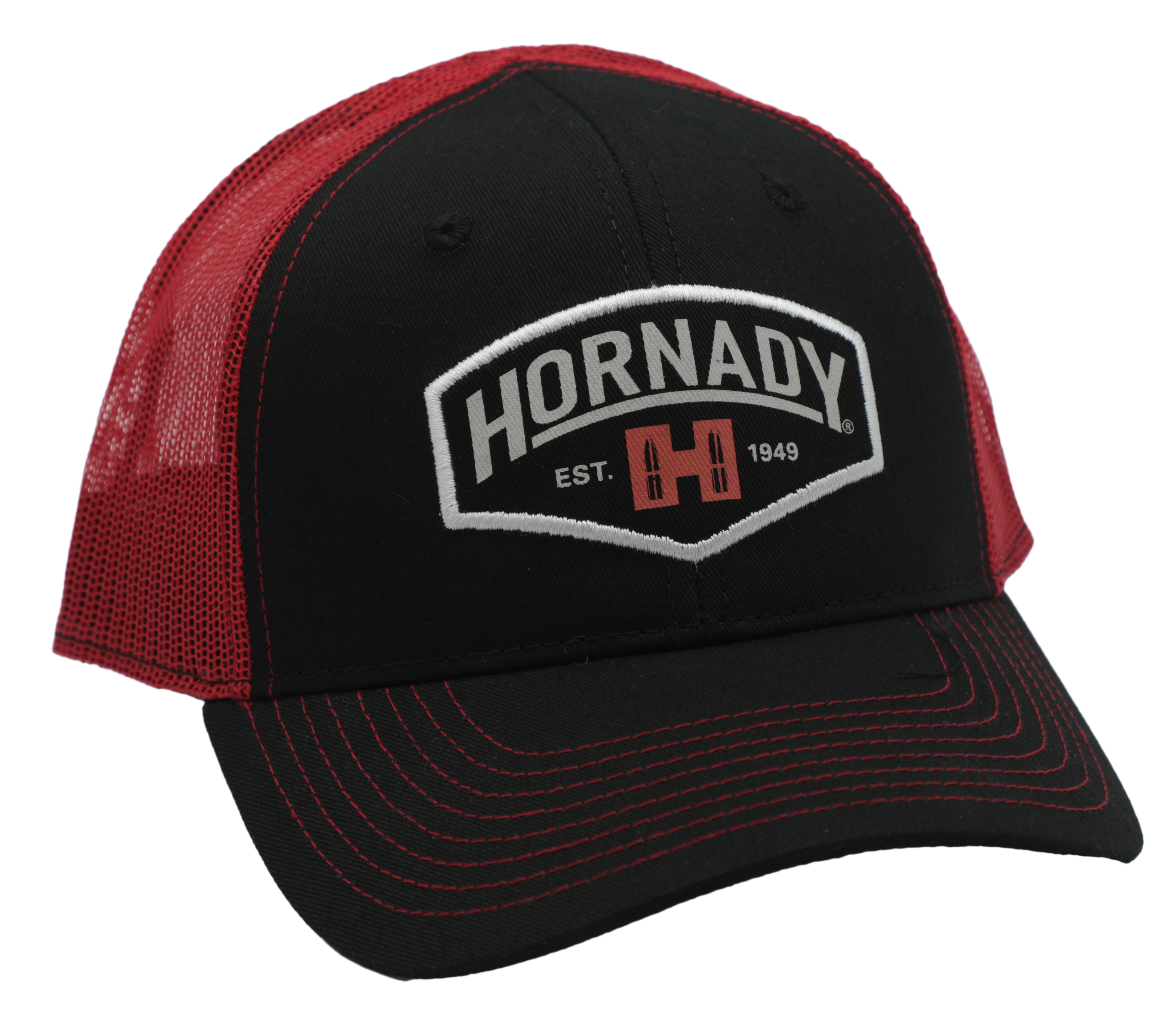 Hornady 99214 Established Mesh Cap Black Red Structured