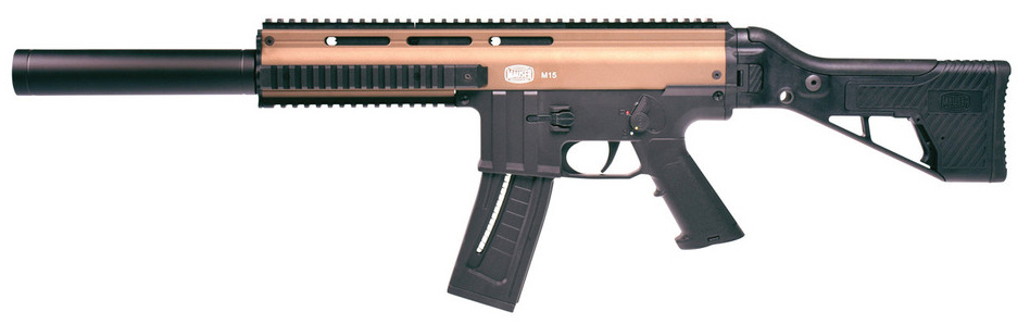 Blue Line Solutions Blg Mauser M-15 SD 22lr 16.37 inch 22 Rounds Bronze Fake Suppressor