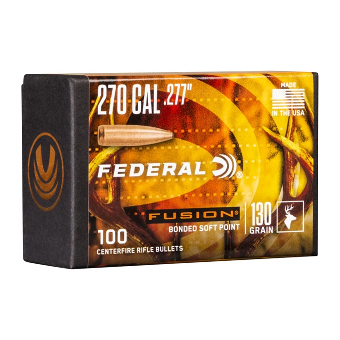 Federal FB277F2 Fusion Component  270 Win .277 130 gr Fusion Soft Point 100 Per Box/ 4 Case
