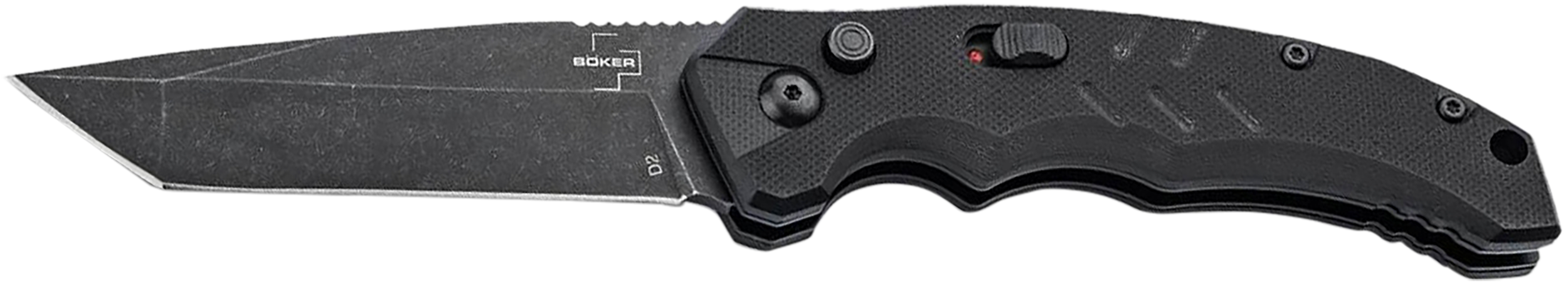 Boker 01BO797 Intention II  3.07" Folding Tanto Plain D2 Steel Blade Black G10 Handle