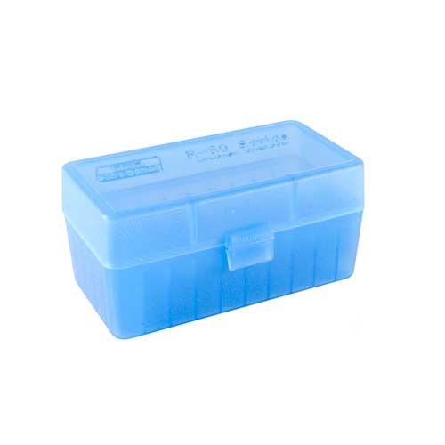 MTM Case-Gard RSS5024 Ammo Box Flip-Top 6mm PPC/7mm Clear Blue Polypropylene 50rd