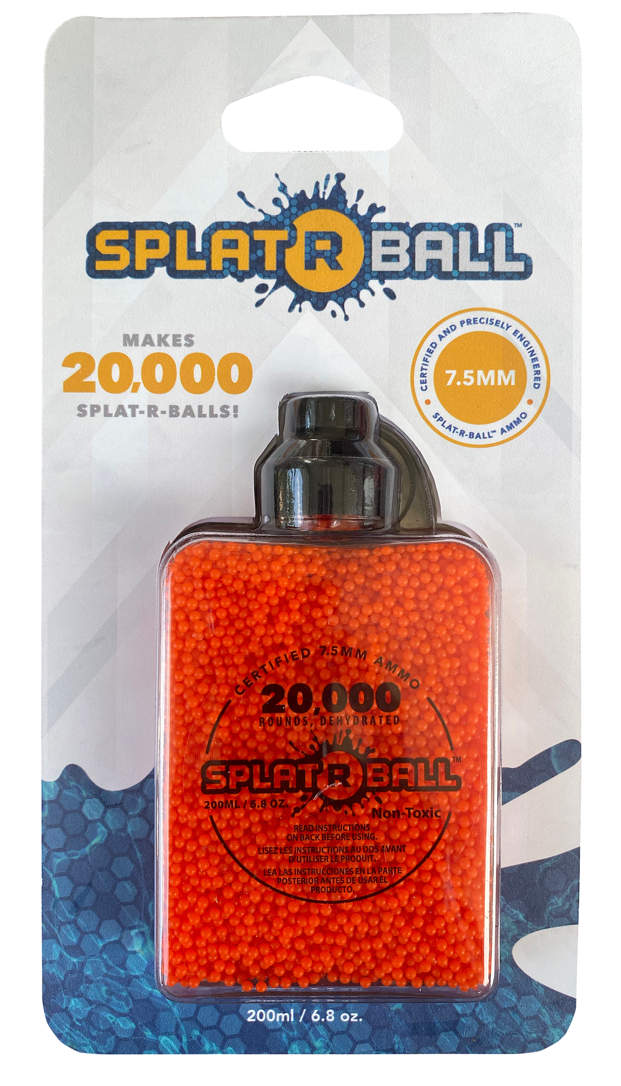 Splat R Ball 950022 Water Beads 7-7.5mm Polymer/ 20,000 Per Bottle
