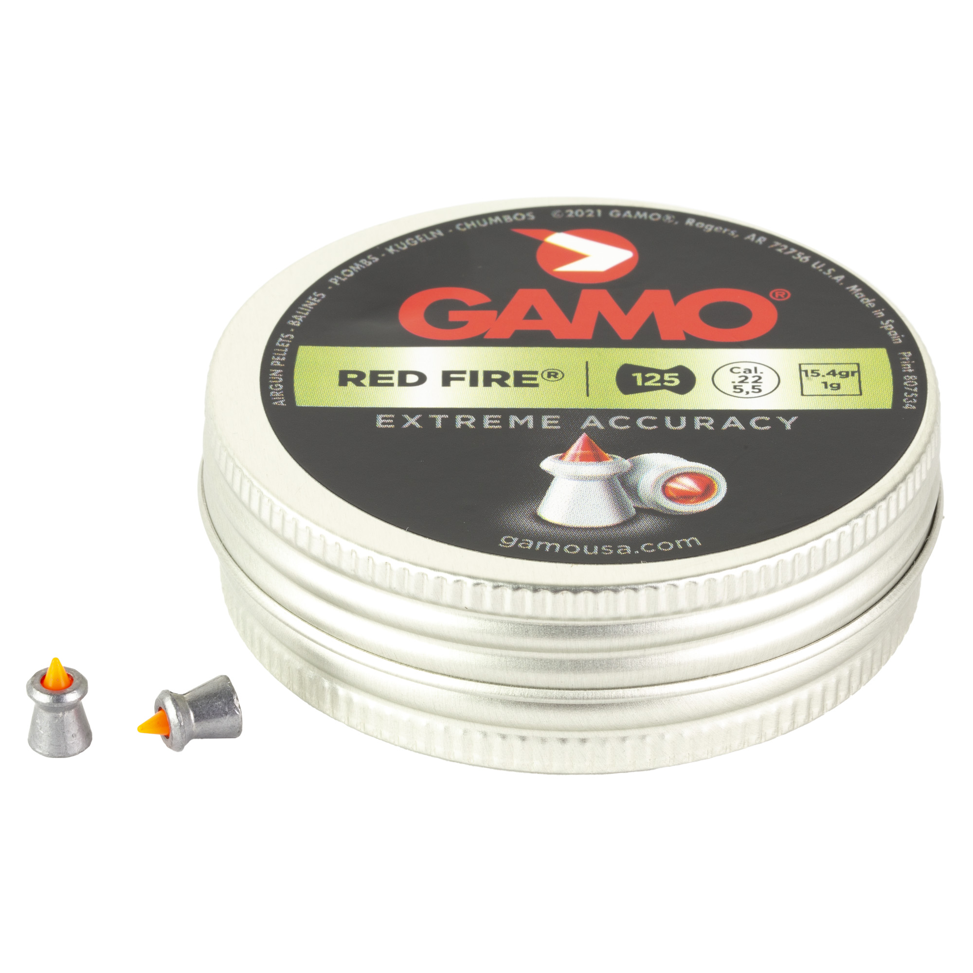 Gamo 632270454 Red Fire Extreme Accuracy 22 Lead Pointed 125/Tin