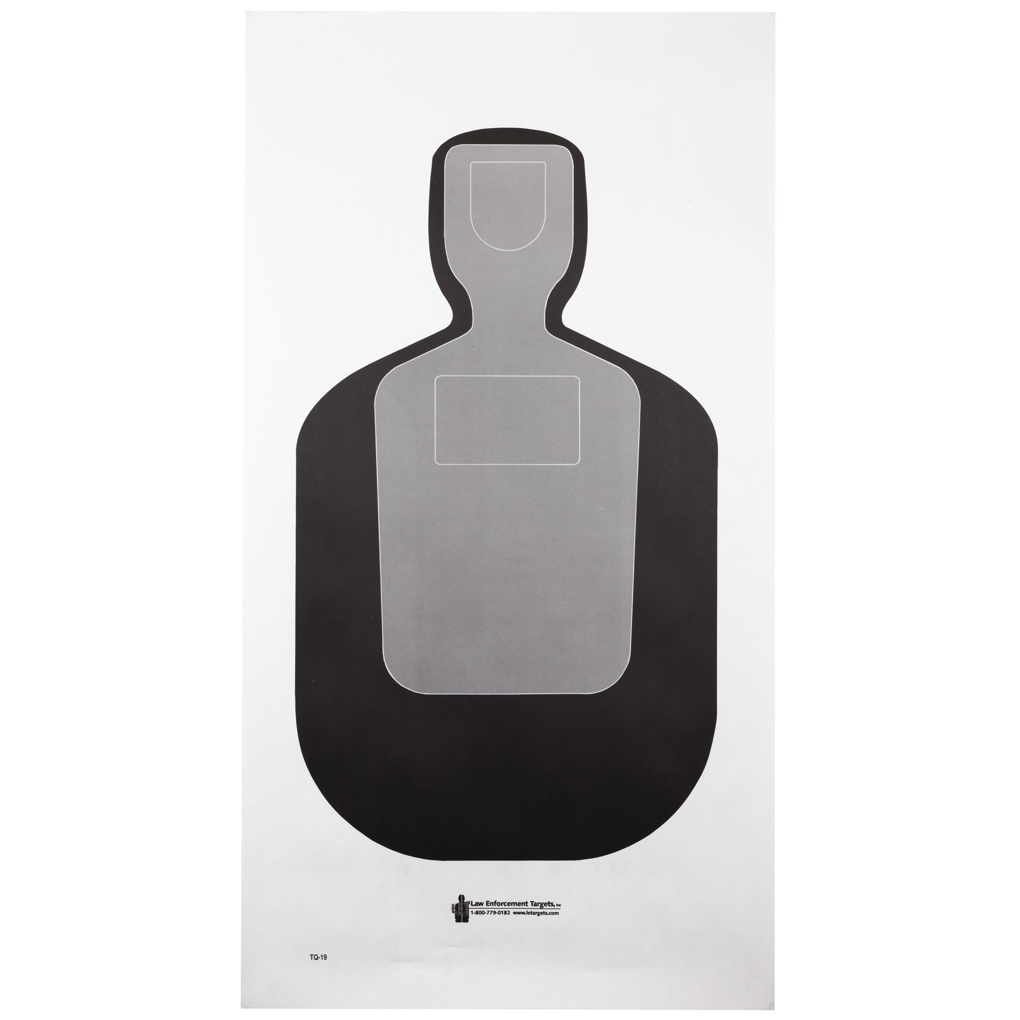 Action Target TQ19100 Qualification Standard Silhouette Paper Hanging 24" x 45" Black/Gray/White 100 Per Box