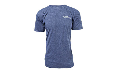 Glock AA75159 Pistol Flag  Heather Navy Cotton/Polyester Short Sleeve 2XL Semi-Fitted