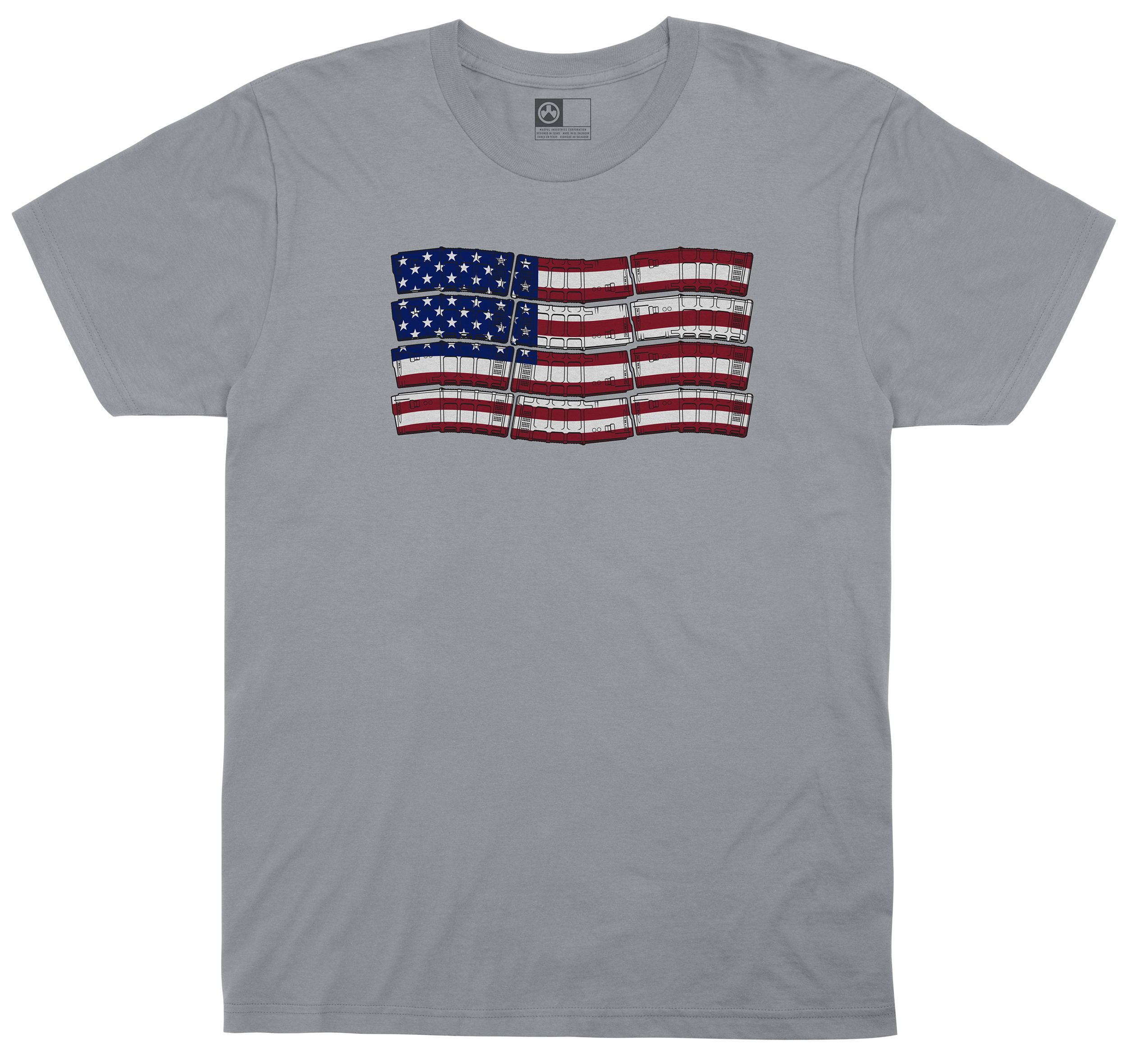 PMAG-FLAG COTTON T-SHIRT CHARCOAL SMALL