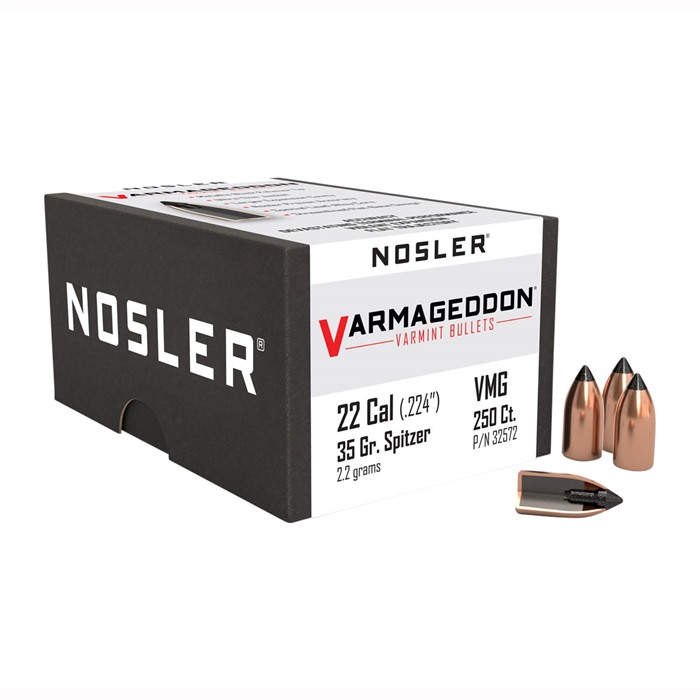 Nosler VarMageddon Bullets .22 cal .224" 35 gr FB-TIPPED 250/ct