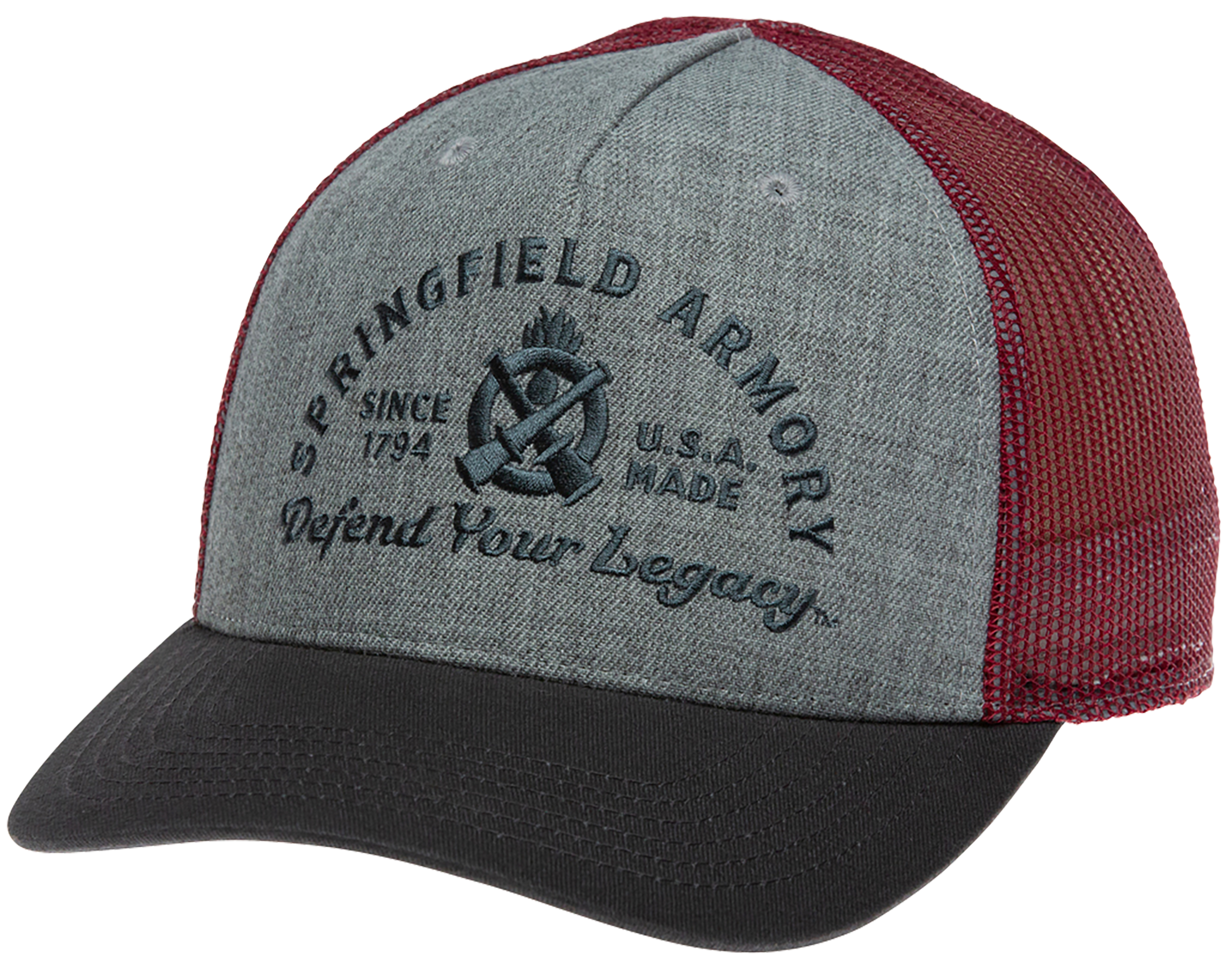 Springfield Armory GEP2381 Defend Your Legacy Brewery Hat Gray/Graphite/Maroon Adjustable Snapback OSFA Structured