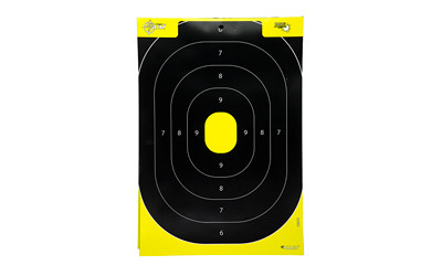 EZ-Aim 1537230 Splash Reactive  IPSC Silhouette Paper Hanging 12.50" W X 18.25" H Chartreuse/Black 30 Per Pkg
