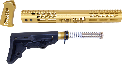 Guntec Usa Guntec Ar15 Trump Series Matte Gold Poly Aluminum Ar Accessory