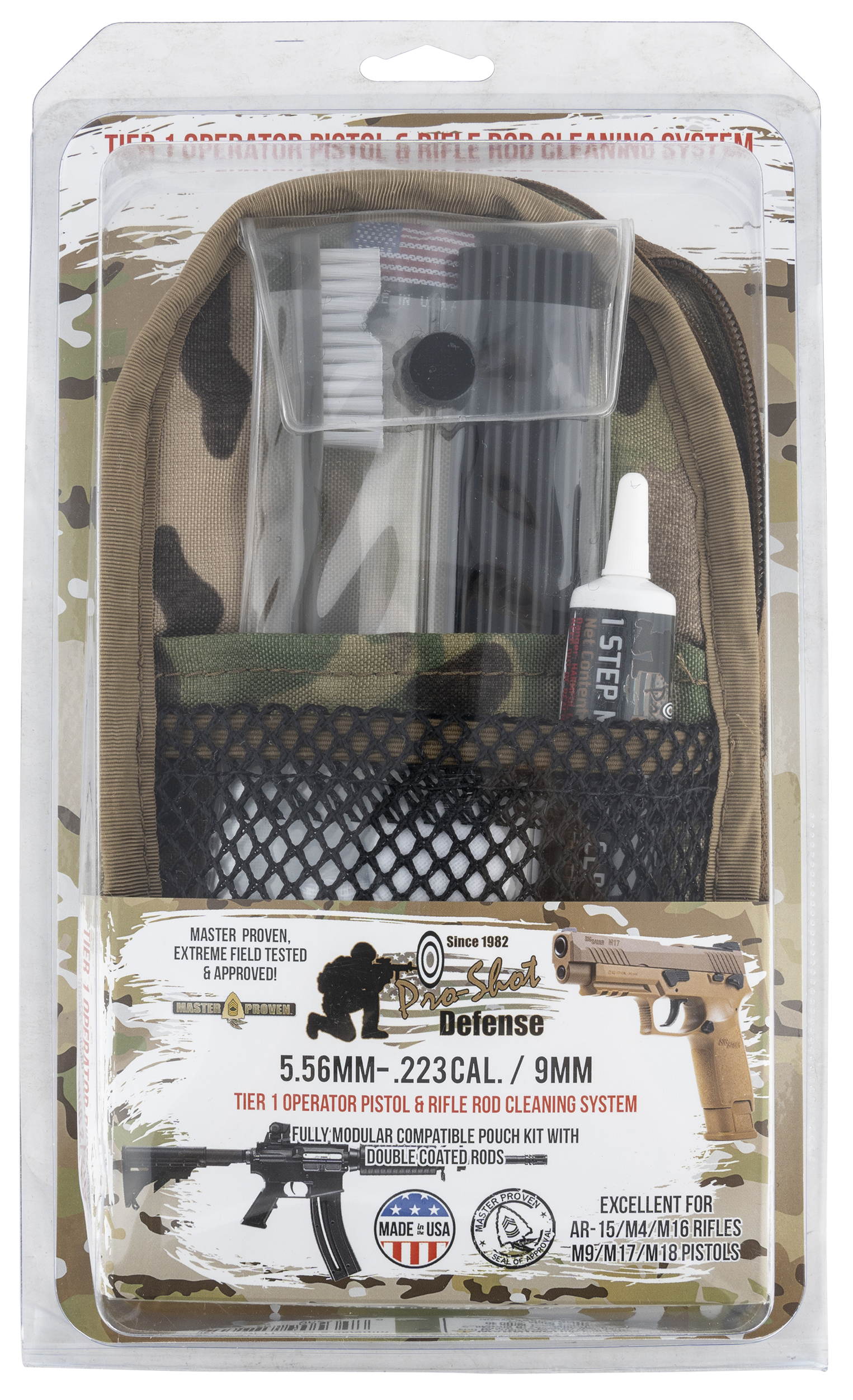 Pro-Shot MMULTICAM5569MM Rod Cleaning System Multi-Caliber Pistol/Rifle Multi-Camo Pouch Case