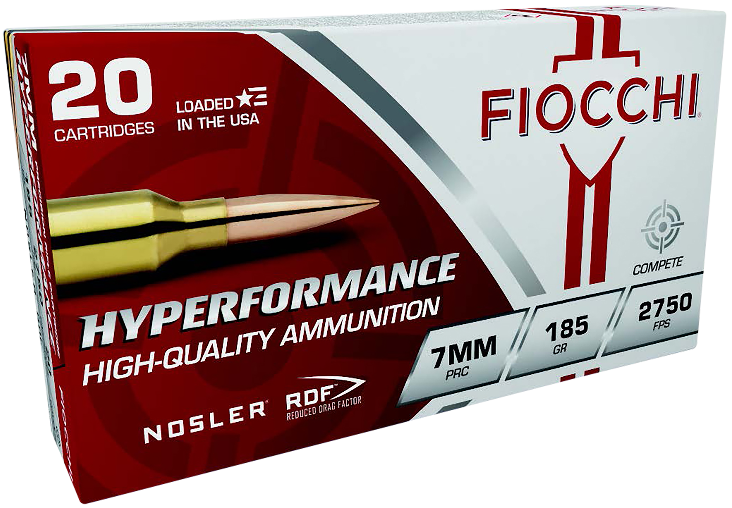 Fiocchi Hyperformance Match 7mm Prc Nosler Reduced Drag 185 Grain 20 Rounds