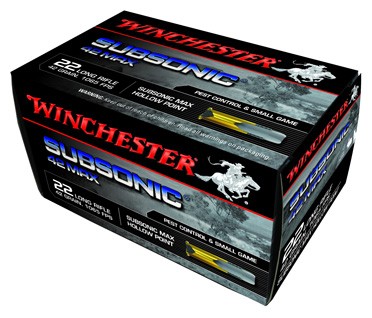 Winchester Win Ammo Subsonic Max .22 Long Rifle Lead Hollow Point 42 Grain 50 Rounds