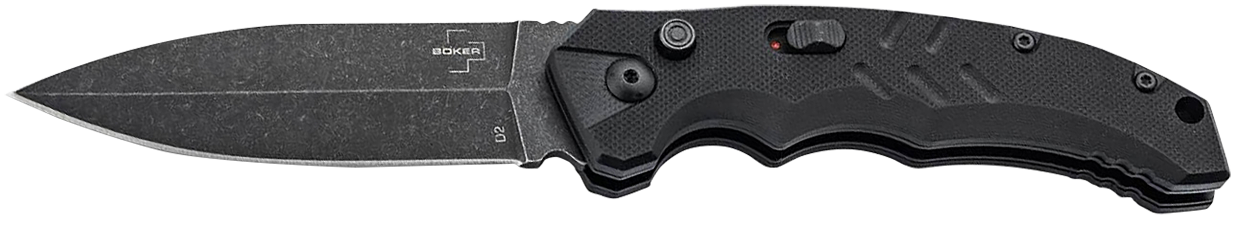 Boker 01BO796 Intention II  3.35" Folding Dagger Plain D2 Steel Blade Black G10 Handle
