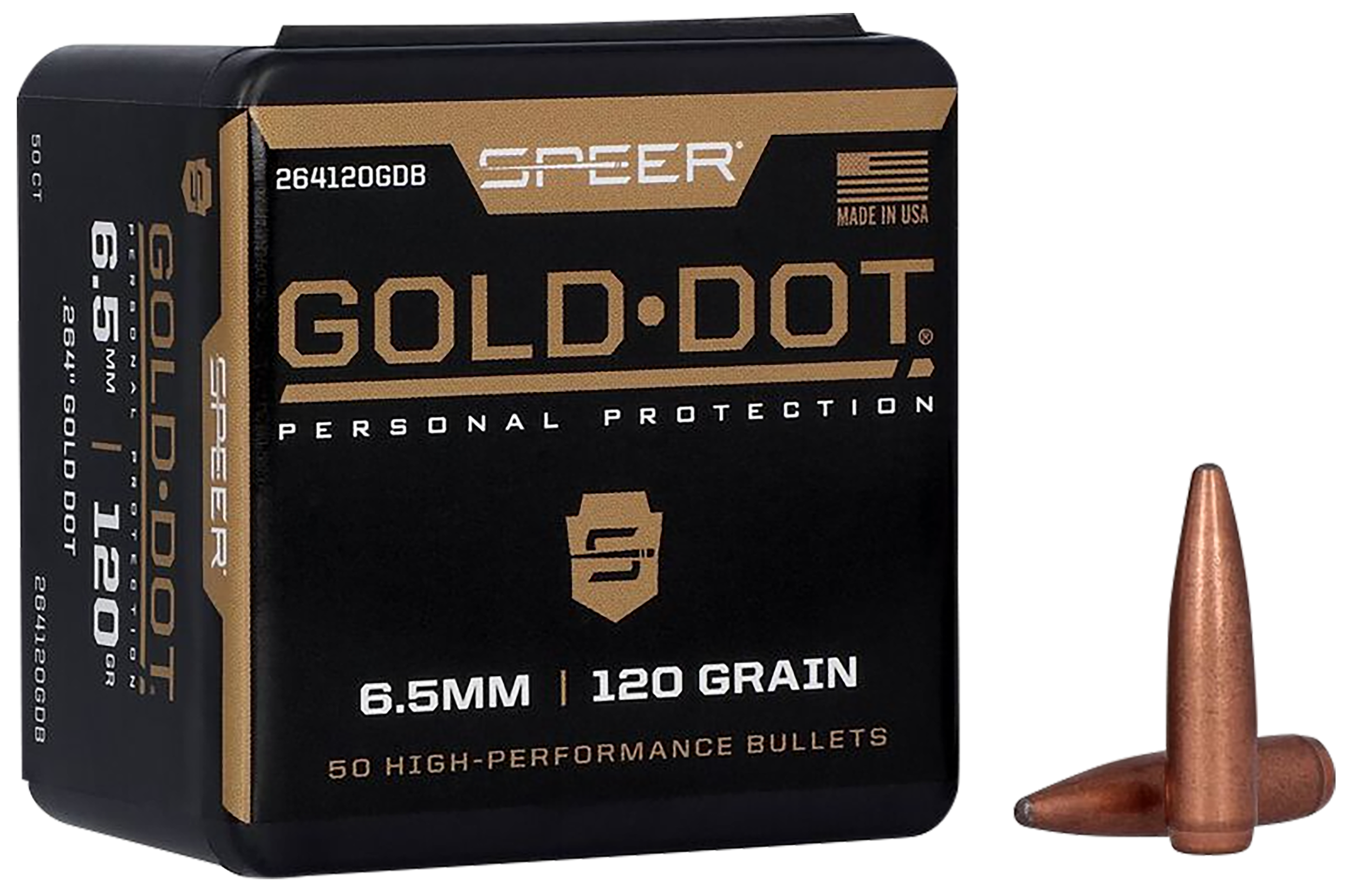 Speer 264120GDB Gold Dot  264Cal 120gr Bonded Soft Point 50 Per Box/20 Case