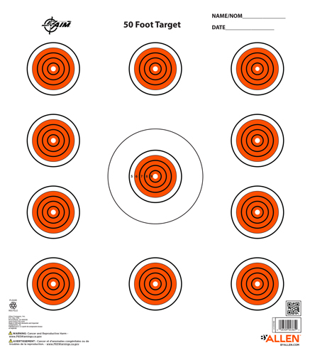 EzAim 11 Spot Indoor Paper Target 12x12 13 pk.