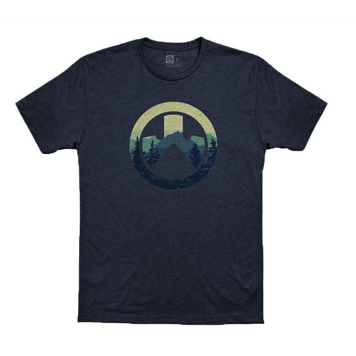 CASCADE ICON LOGO CVC T-SHIRT NAVY HEATHER LARGE