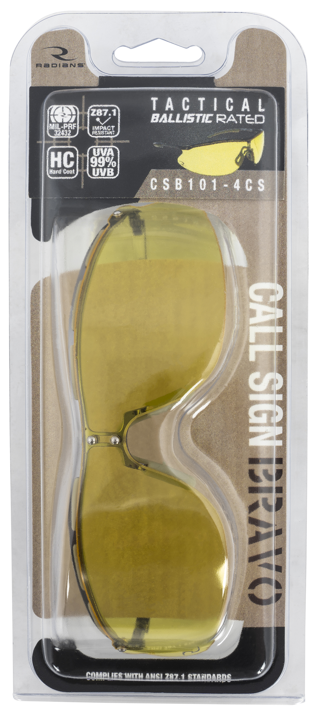 Radians CSB1014CS Bravo Glasses R Amber Lens Single Metal Frame