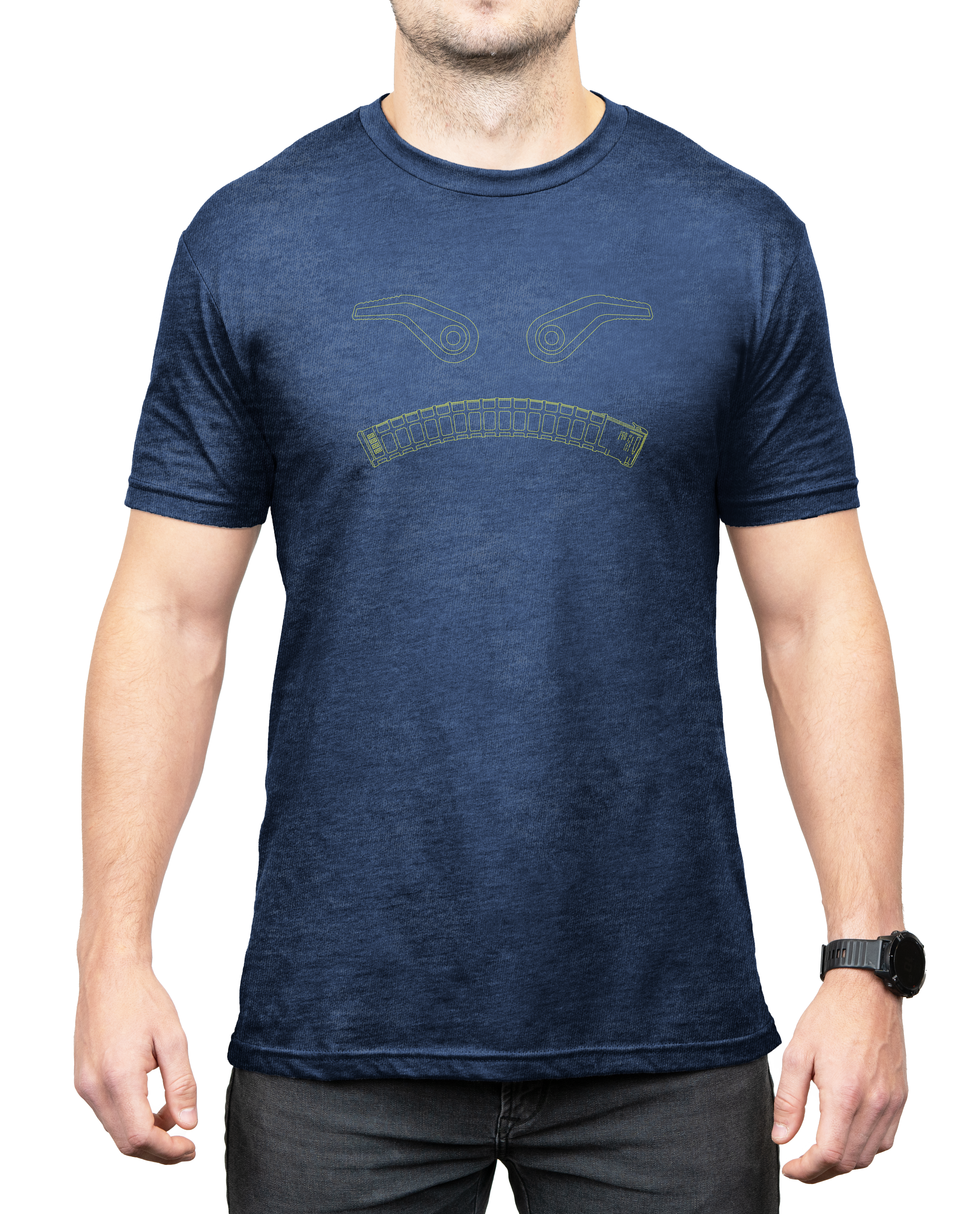 Magpul MAG12684113X Magmouth  Navy Heather Cotton/Polyester Short Sleeve 3XL
