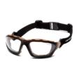 Pyramex Carhartt Carthage Shooting Glasses Black and Tan with Clear Anti-Fog Lens