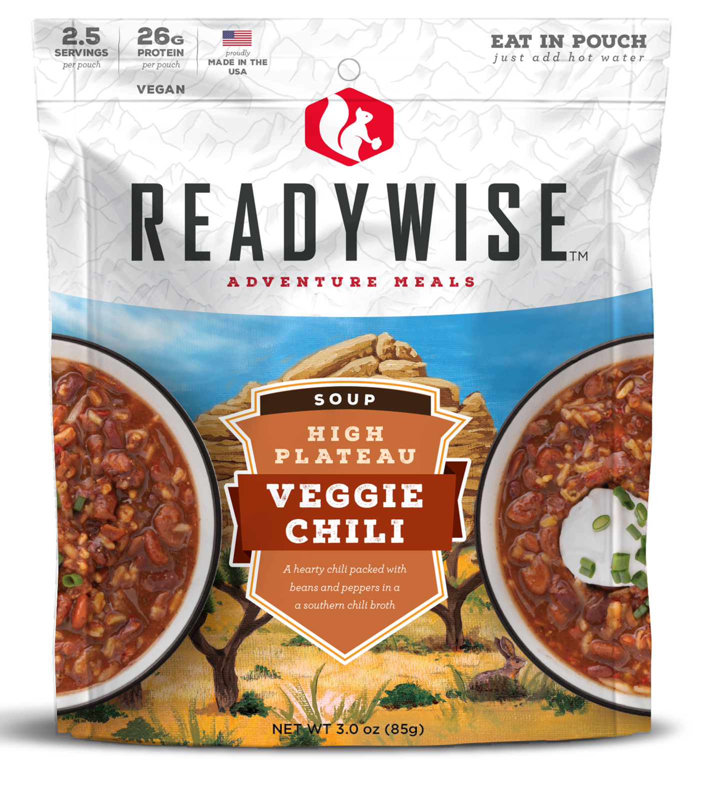 ReadyWise RW05001 Chili Mac w/Beef  2.5 Servings In A Resealable Pouch, 6 Per Case