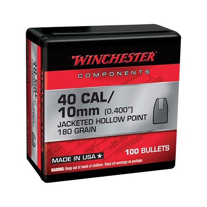 40 CALIBER/10MM (0.400'') 180GR JACKETED HP NOTCHED 100/BOX