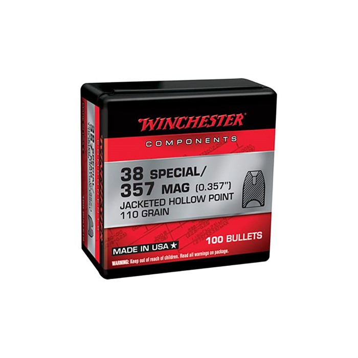 Winchester Ammo WB38HP110X Centerfire Handgun Reloading 38Special 110gr Jacketed Hollow Point 100 Per Box/10 Case