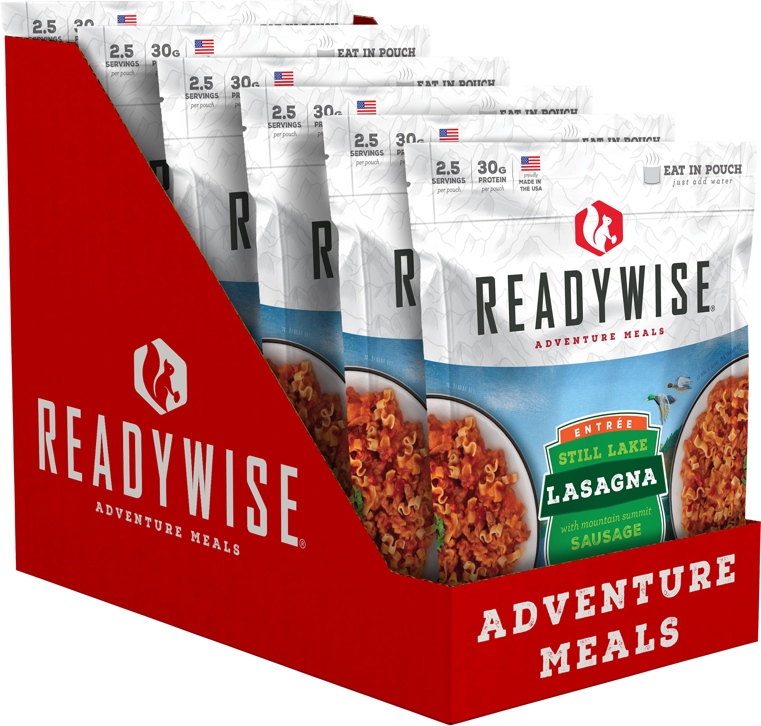 ReadyWise RW05005 Lasagna w/Sausage Freeze Dried Entrees 2.5 Servings In A Resealable Pouch, 6 Per Case