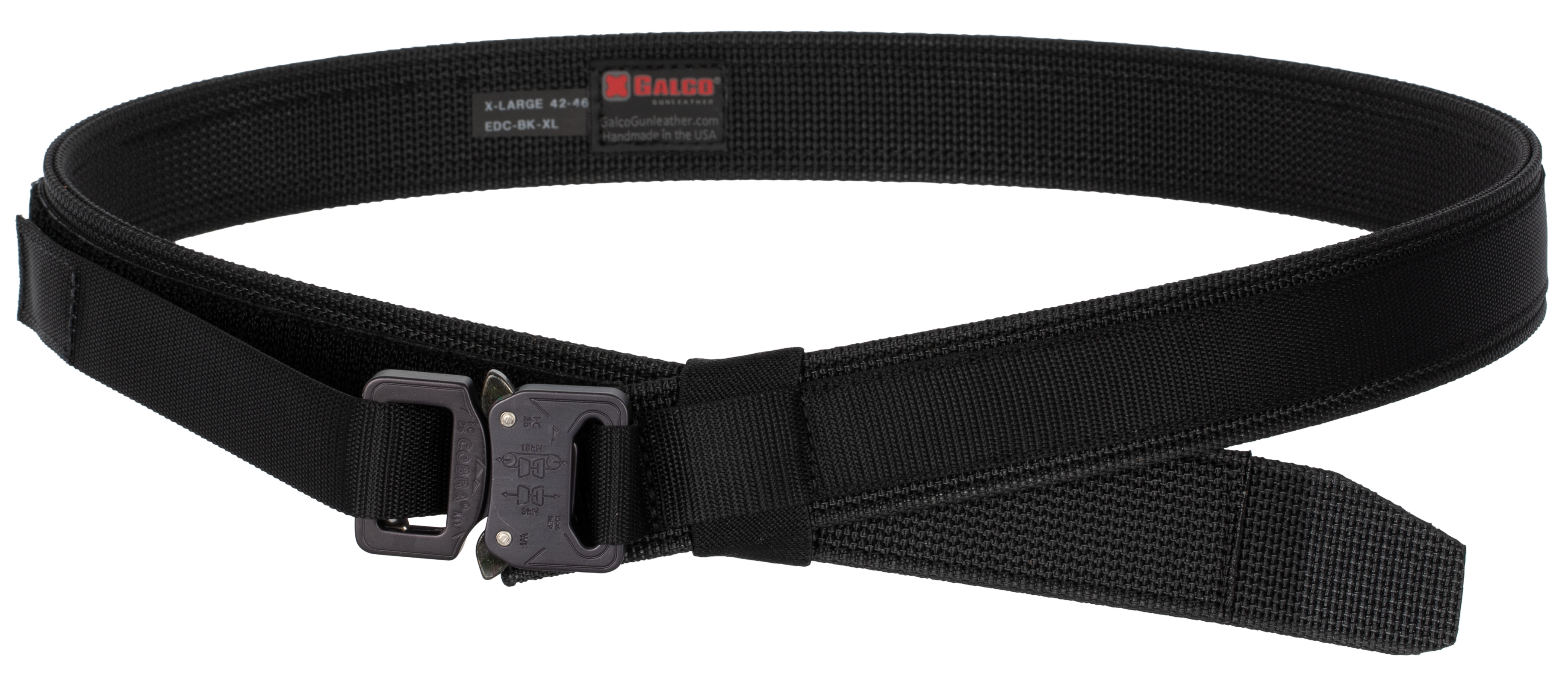 Galco EDCBKXL Everyday Carry  Black Nylon 42"-46" 1.50" Wide Buckle Closure