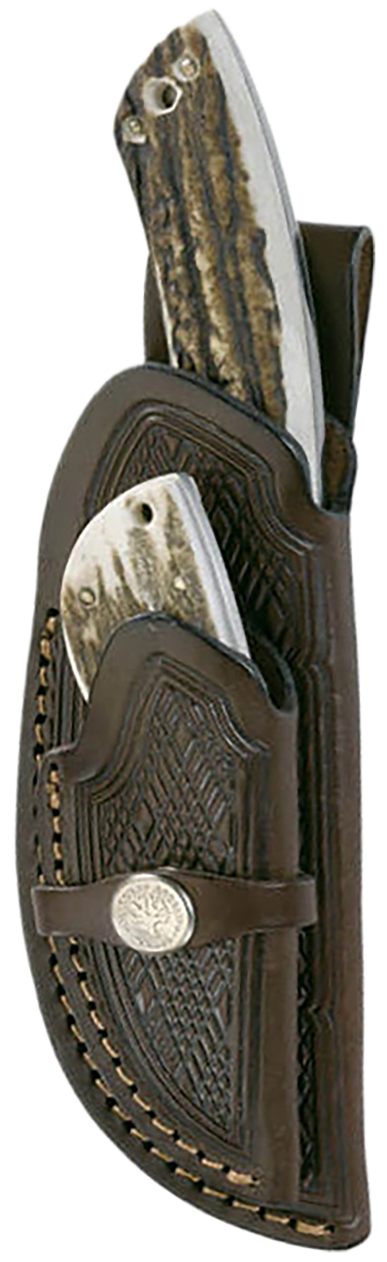 Boker 02BA5130H  Hunters Combo 2.38"/4.25" Caper/GutHook 440C SS Blade Rugged Stag Handle