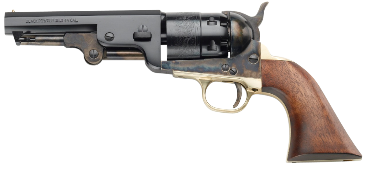 Pietta PF51CH44512 1851 Navy Yank Sheriff 44 Cal 6 Shot 4.88" Blued Octagonal Steel Barrel & Cylinder, Color Case Hardened Frame, Walnut Grip