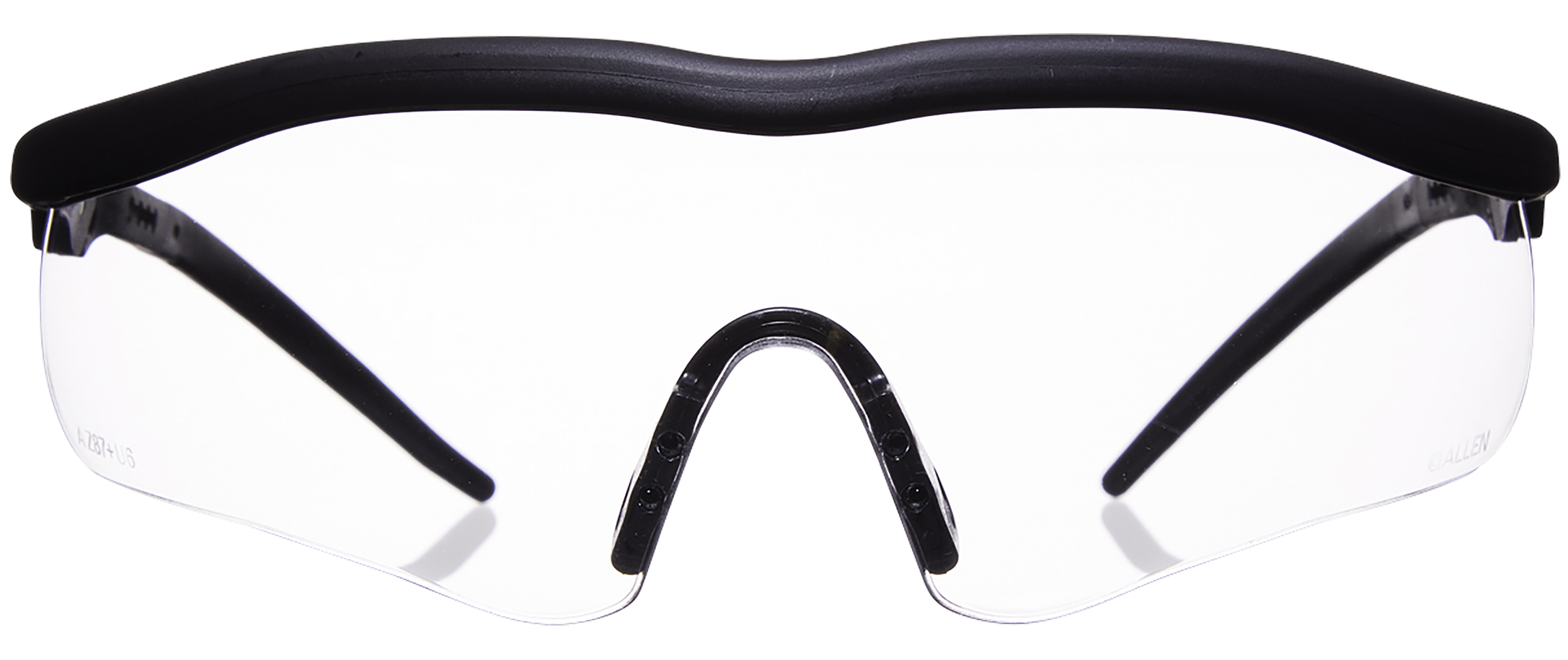 Allen 2384 Guardian Shooting Glasses Adult Clear Lens Anti-Scratch Polycarbonate Black Frame