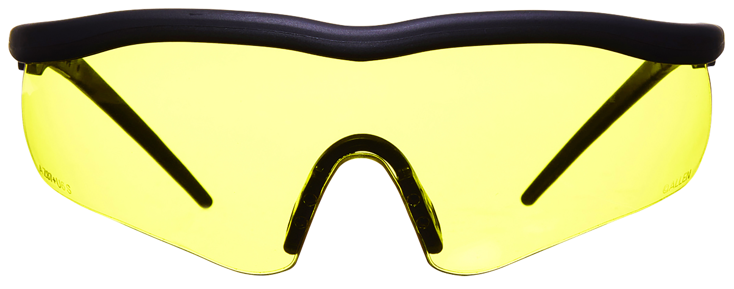 Allen 2379 Guardian Shooting Glasses Adult Yellow Lens Anti-Scratch Polycarbonate Black Frame