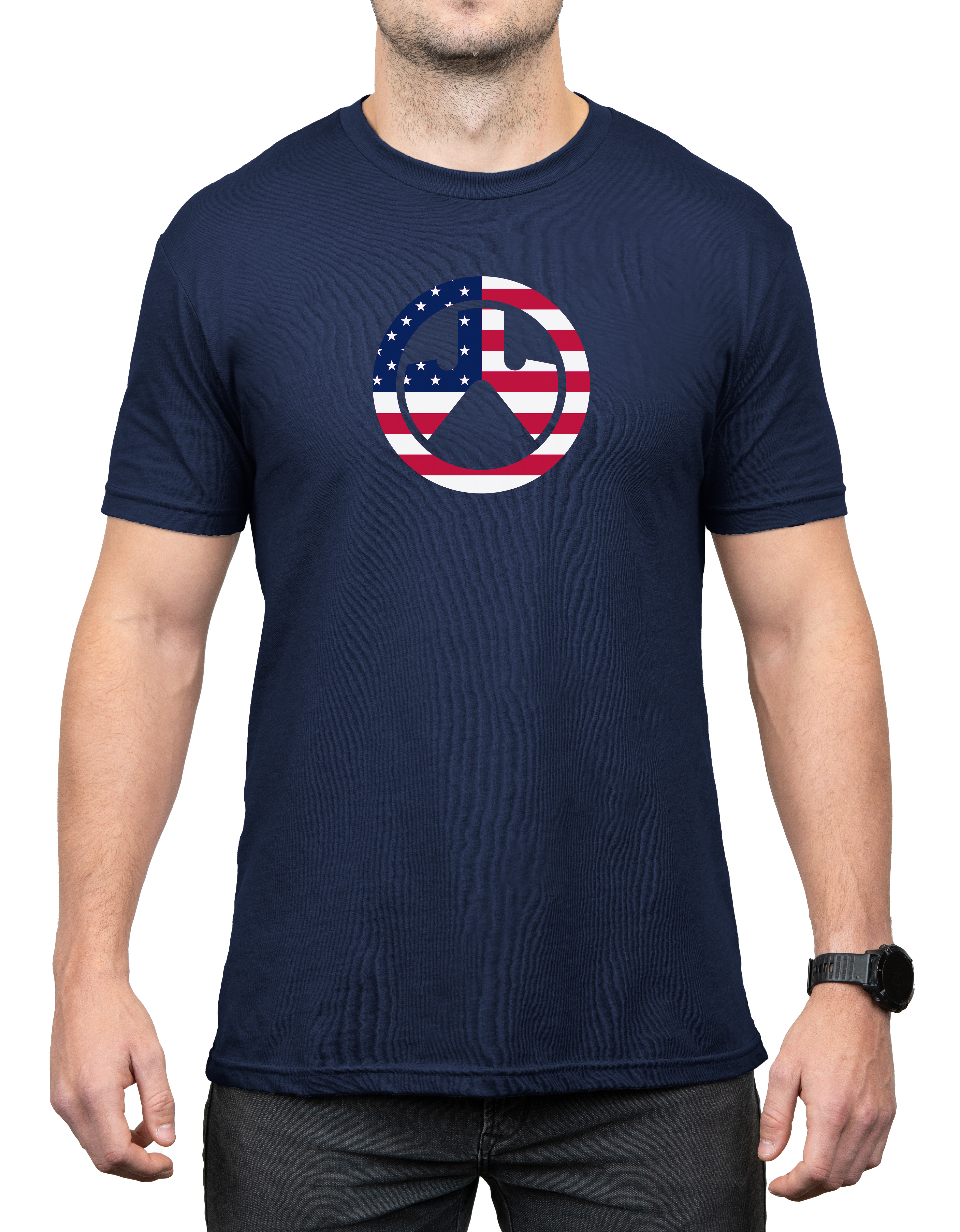 Magpul MAG1281410S Independence Icon  Navy Cotton/Polyester Short Sleeve Small