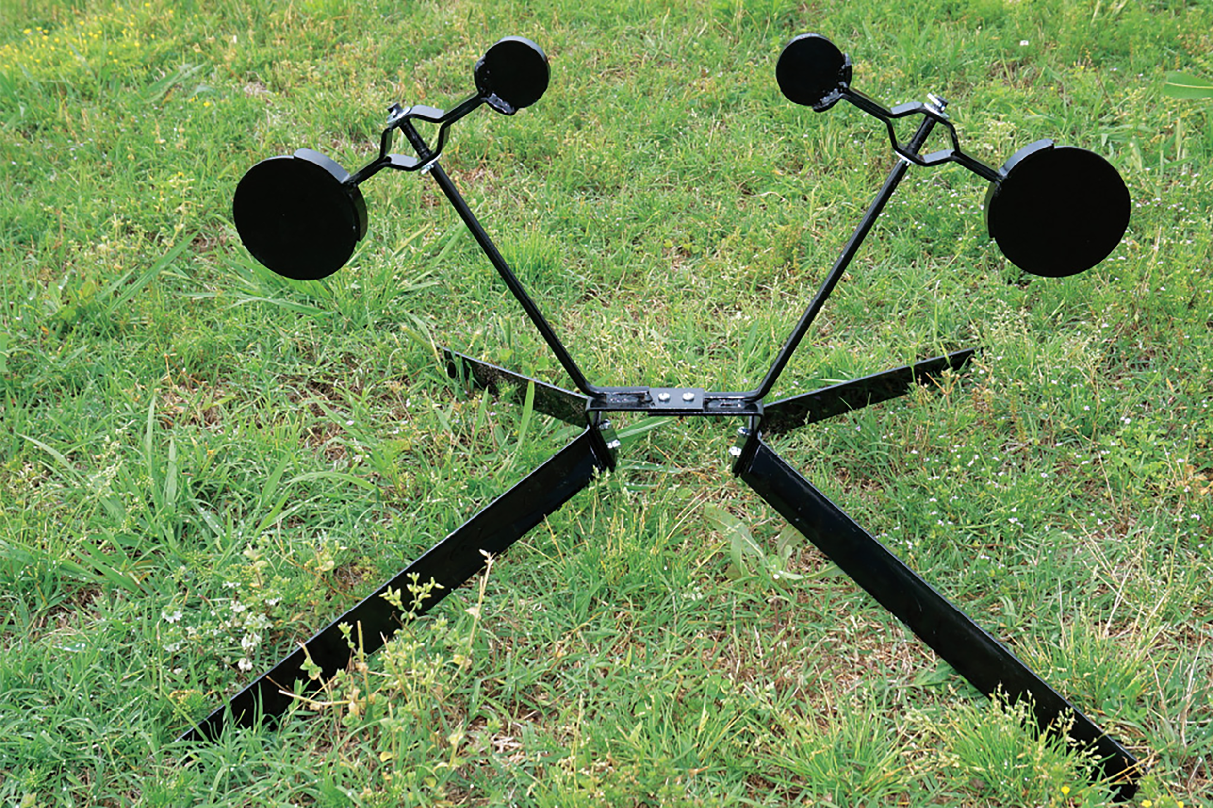 Viking Solutions VKSVST001 Dual Spinner Target Rimfire Pistol/Rifle Black AR500 Steel Gong Plates Standing