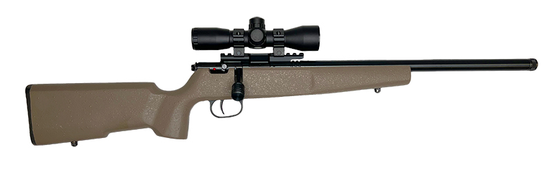 Savage Rascal Target XP 22 Long Rifle 16.125 Inch Heavy Barrel Blue/FDE Synthetic