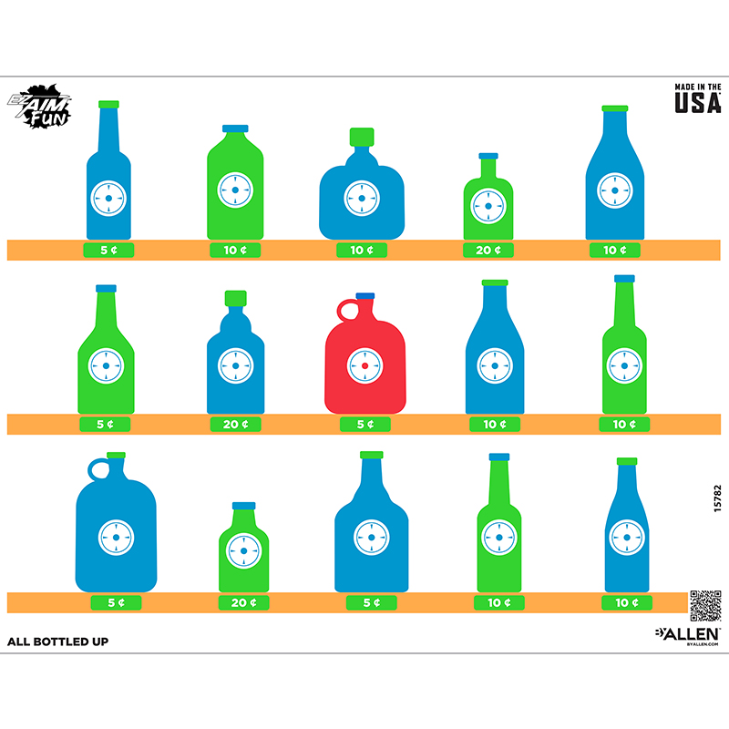 EZ AIM 24X19 PAPER TGT FUN BOTTLED 4PK MULTI