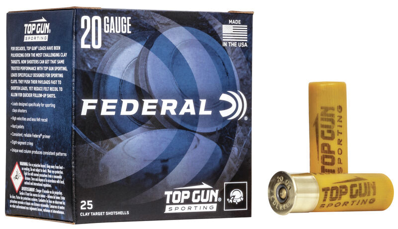 Federal Top Gun 20 Gauge 7/8 Ounce #8 Shot 1250 Feet Per Second 250 Rounds
