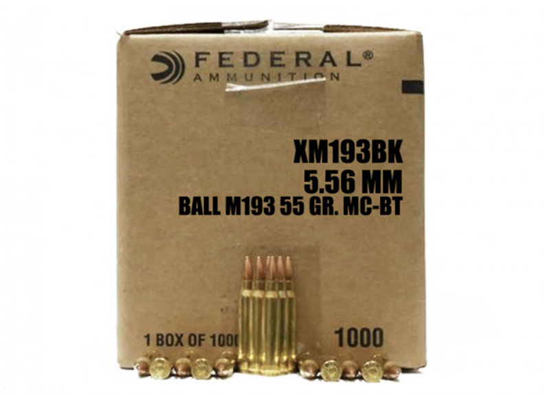 Federal Lake City 5.56x45mm NATO Full Metal Jacket Boat Tail 55 Grain 1000 Rounds