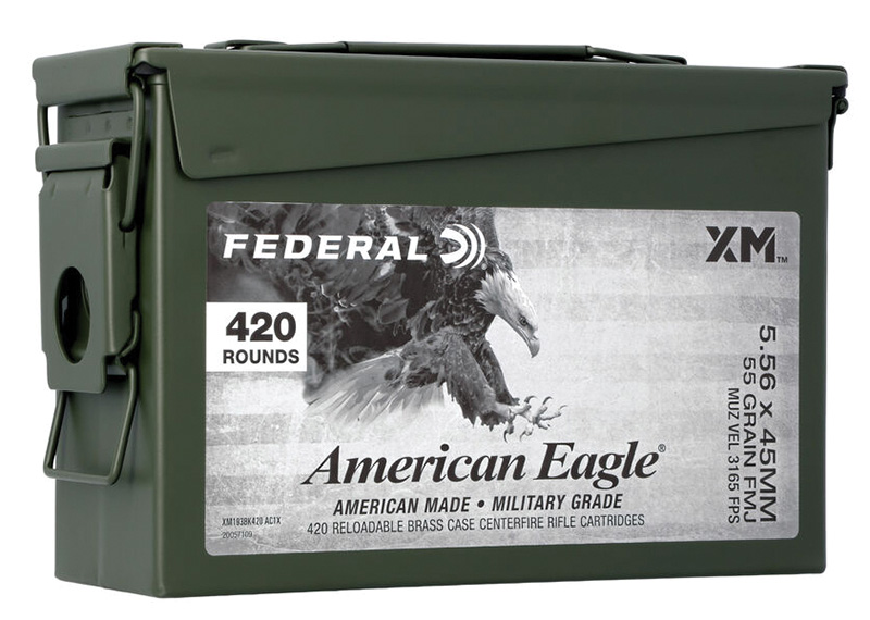 Federal Lake City 5.56x45mm NATO Full Metal Jacket Boat Tail 55 Grain 420 Rounds