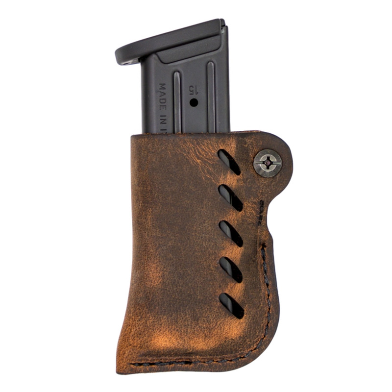 Magazine Carrier,Lea ther Dbl Stack Brown