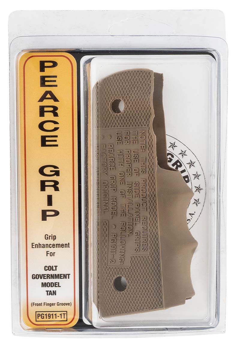 Pearce Grip Government 1911 Tan Rubber Finger Groove Insert